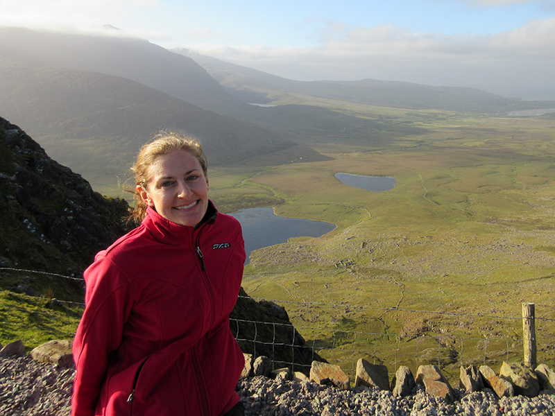 Christi at the Conor Pass on the Dingle Peninsula